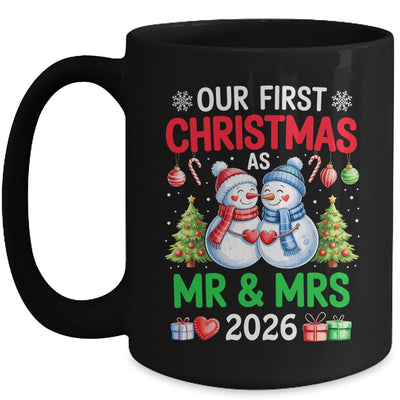 Our First Christmas As Mr & Mrs 2026 Snowman Couple Matching Mug | siriusteestore