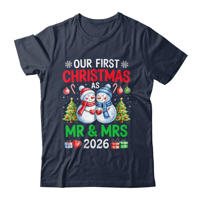 Our First Christmas As Mr & Mrs 2026 Snowman Couple Matching Shirt & Sweatshirt | siriusteestore