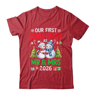 Our First Christmas As Mr & Mrs 2026 Snowman Couple Matching Shirt & Sweatshirt | siriusteestore