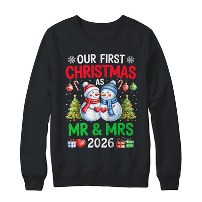 Our First Christmas As Mr & Mrs 2026 Snowman Couple Matching Shirt & Sweatshirt | siriusteestore
