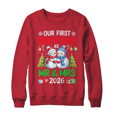 Our First Christmas As Mr & Mrs 2026 Snowman Couple Matching Shirt & Sweatshirt | siriusteestore