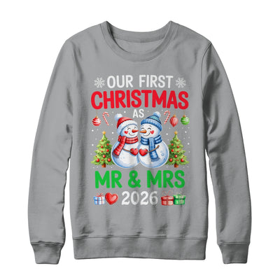 Our First Christmas As Mr & Mrs 2026 Snowman Couple Matching Shirt & Sweatshirt | siriusteestore