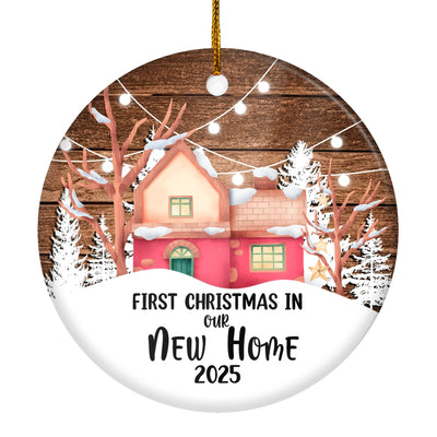 Our First Christmas in Our New Home House Ornament Wedding Couple Gift Newlywed Couple 2025 Decoration Christmas Tree Ornament | siriusteestore