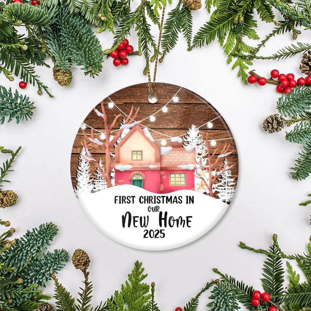 Our First Christmas in Our New Home House Ornament Wedding Couple Gift Newlywed Couple 2025 Decoration Christmas Tree Ornament | siriusteestore