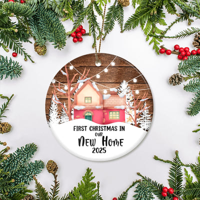 Our First Christmas in Our New Home House Ornament Wedding Couple Gift Newlywed Couple 2025 Decoration Christmas Tree Ornament | siriusteestore