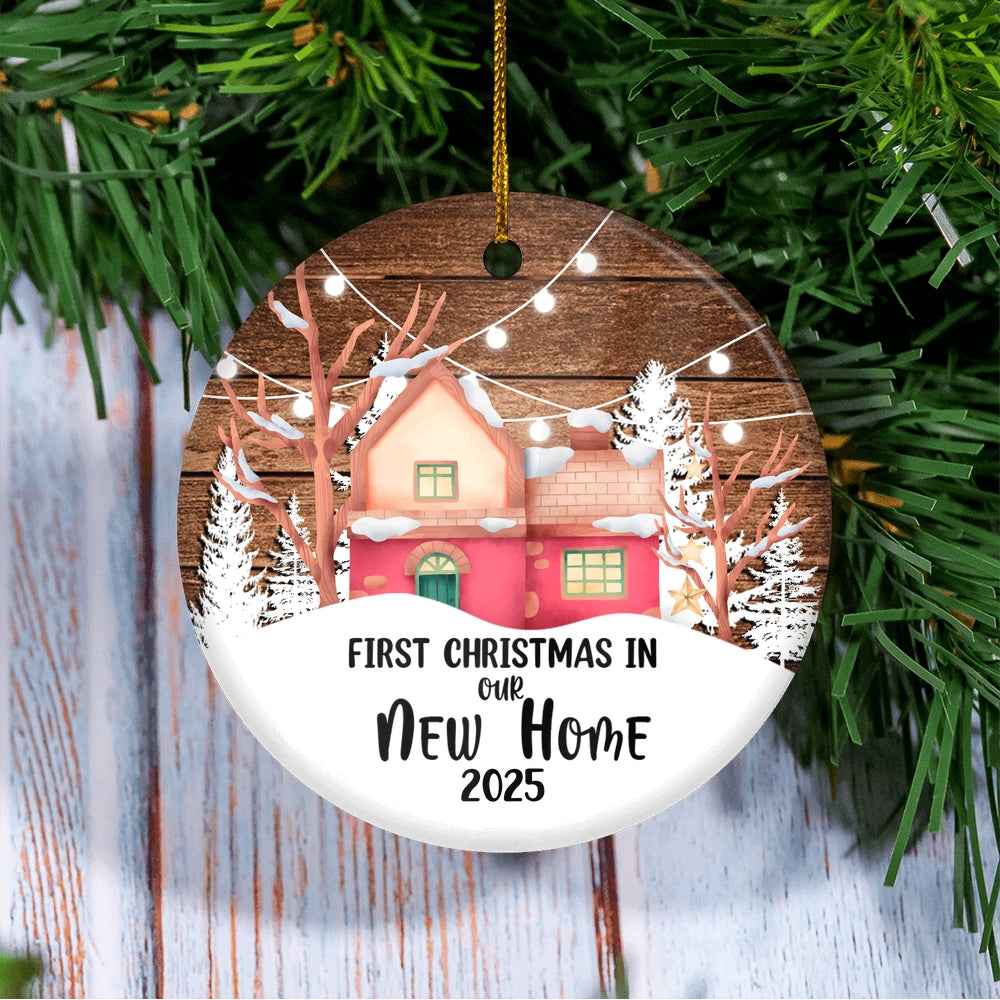 Our First Christmas in Our New Home House Ornament Wedding Couple Gift Newlywed Couple 2025 Decoration Christmas Tree Ornament | siriusteestore