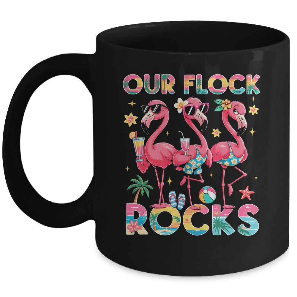 Our Flock Rocks Flamingo Summer Vacation Family Matching Mug | siriusteestore