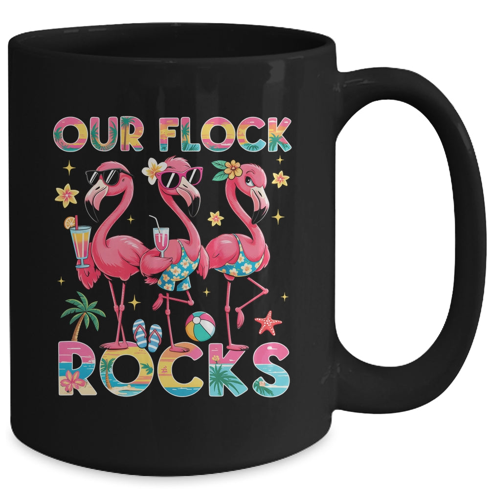 Our Flock Rocks Flamingo Summer Vacation Family Matching Mug | siriusteestore