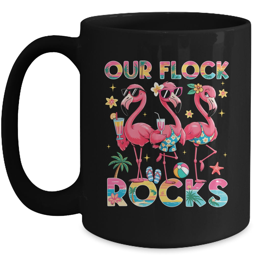 Our Flock Rocks Flamingo Summer Vacation Family Matching Mug | siriusteestore