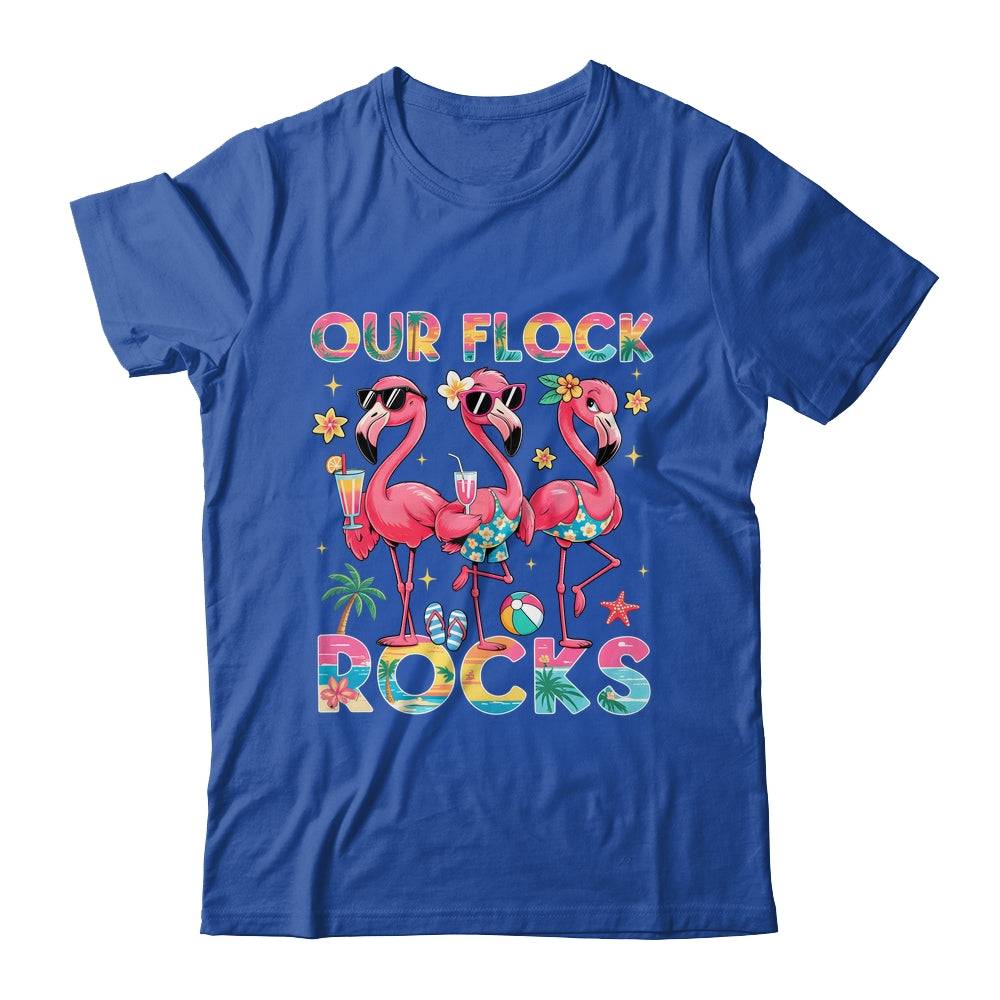 Our Flock Rocks Flamingo Summer Vacation Family Matching Shirt & Tank Top | siriusteestore