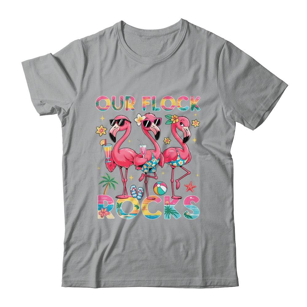 Our Flock Rocks Flamingo Summer Vacation Family Matching Shirt & Tank Top | siriusteestore