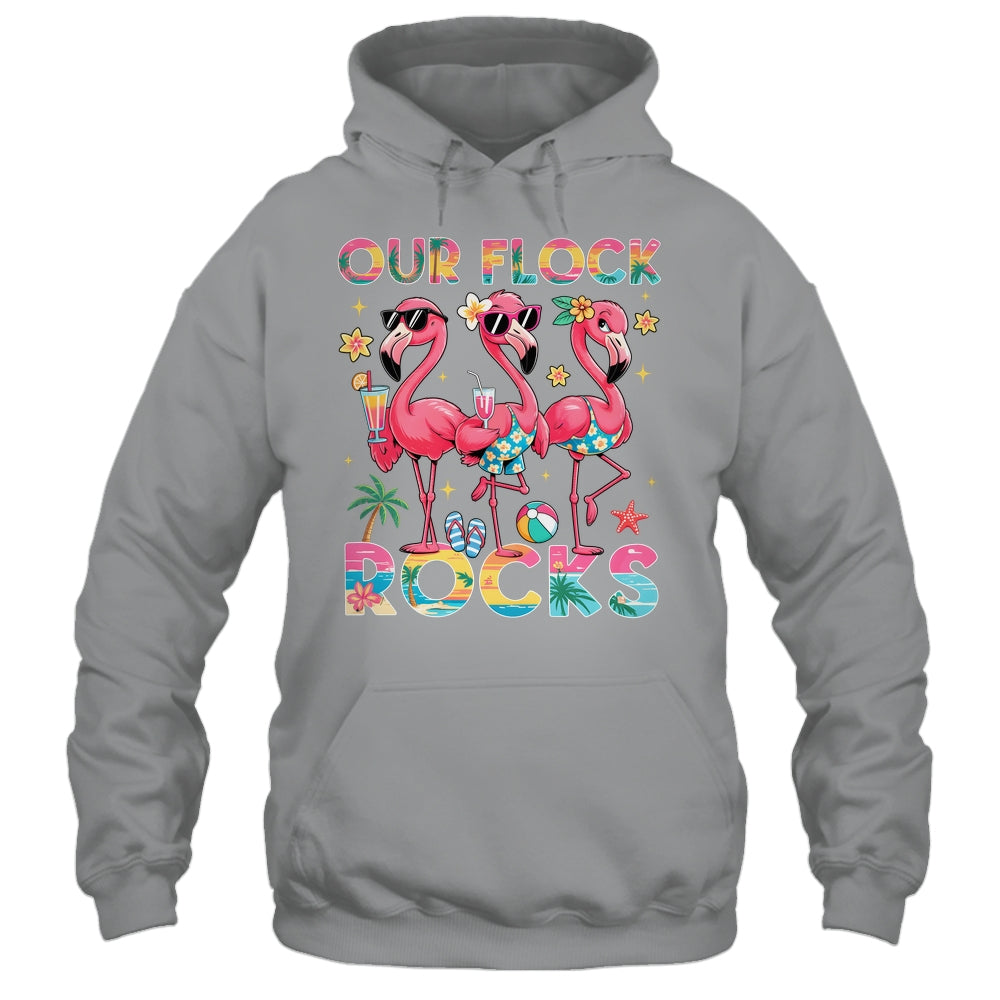 Our Flock Rocks Flamingo Summer Vacation Family Matching Shirt & Tank Top | siriusteestore