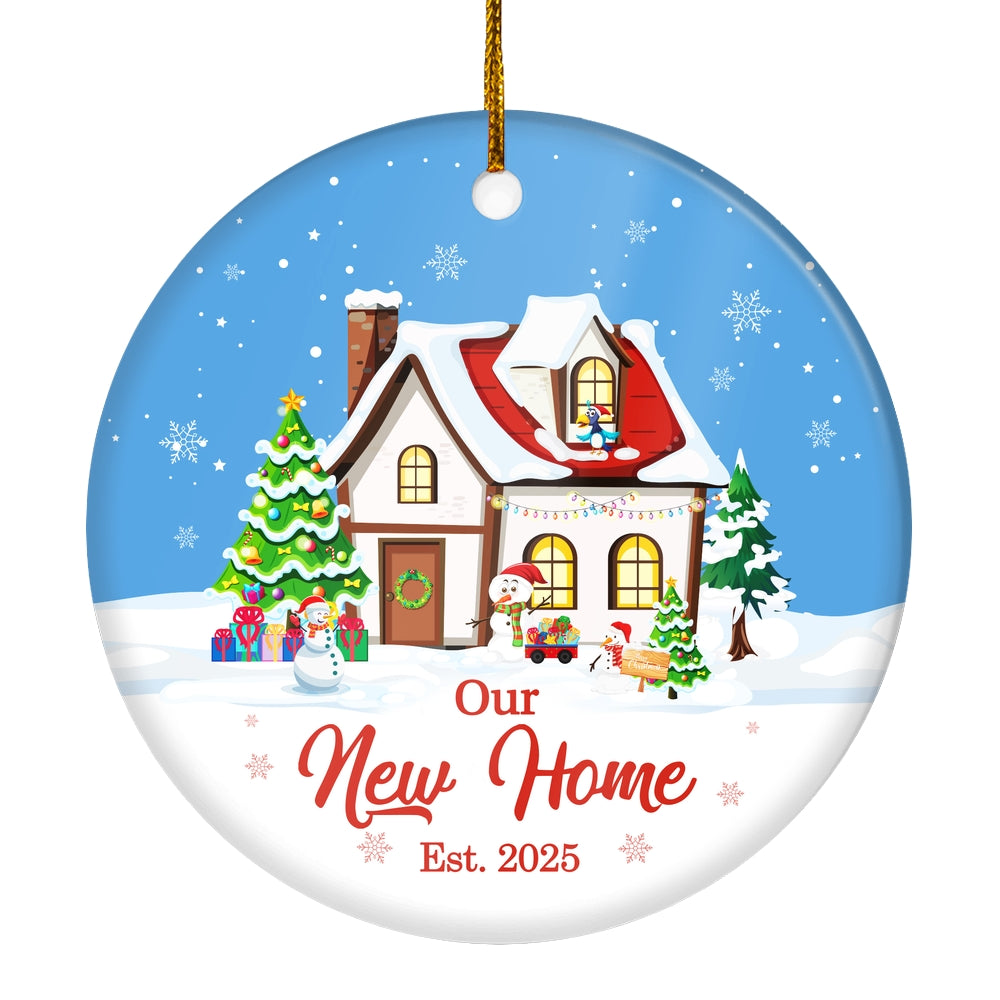 Our New Home Ornament Est 2024 Christmas Housewarming Gift First Time House Homeowner 1st Holiday New Property Christmas Tree Ornament | siriusteestore