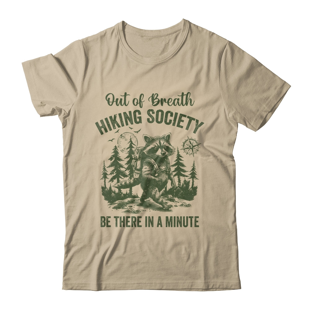 Out Of Breath Hiking Society Raccoon Retro Hiking Funny Shirt & Tank Top | siriusteestore