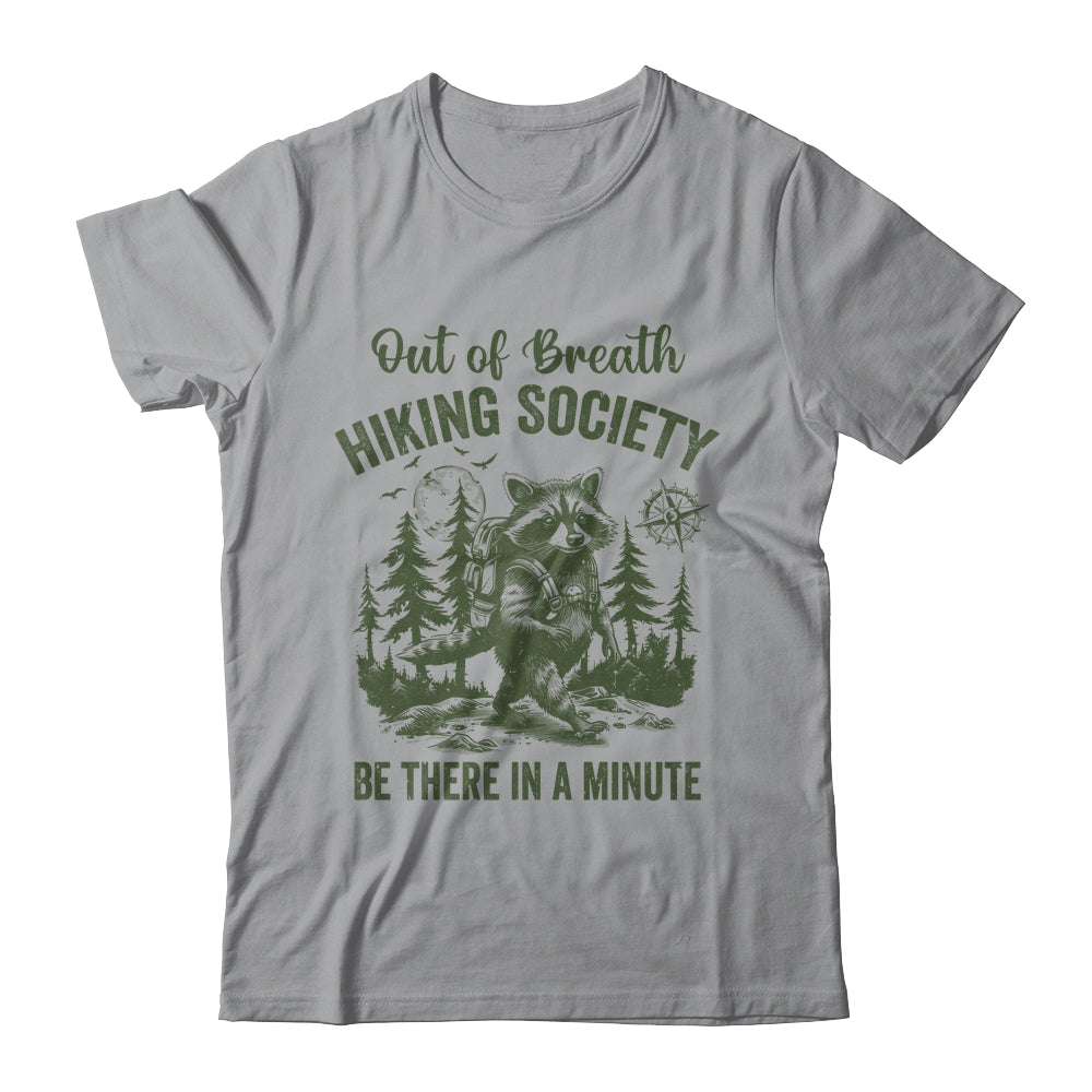 Out Of Breath Hiking Society Raccoon Retro Hiking Funny Shirt & Tank Top | siriusteestore