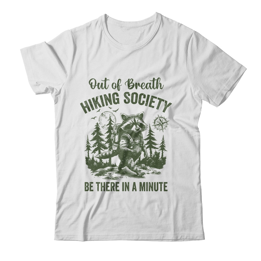 Out Of Breath Hiking Society Raccoon Retro Hiking Funny Shirt & Tank Top | siriusteestore
