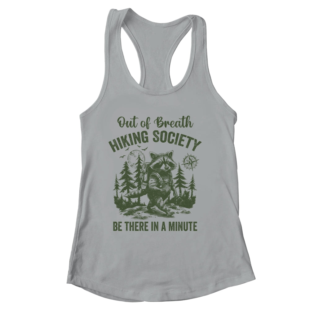 Out Of Breath Hiking Society Raccoon Retro Hiking Funny Shirt & Tank Top | siriusteestore