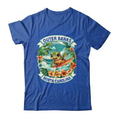 Outer Banks North Carolina Cute Sea Turtle Surfing Summer Vacation Shirt & Tank Top | siriusteestore