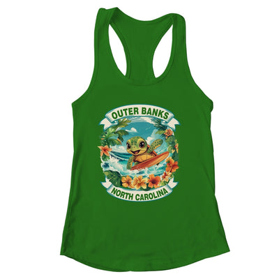 Outer Banks North Carolina Cute Sea Turtle Surfing Summer Vacation Shirt & Tank Top | siriusteestore