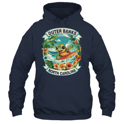 Outer Banks North Carolina Cute Sea Turtle Surfing Summer Vacation Shirt & Tank Top | siriusteestore
