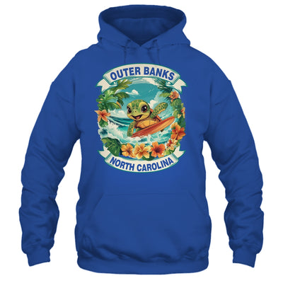 Outer Banks North Carolina Cute Sea Turtle Surfing Summer Vacation Shirt & Tank Top | siriusteestore