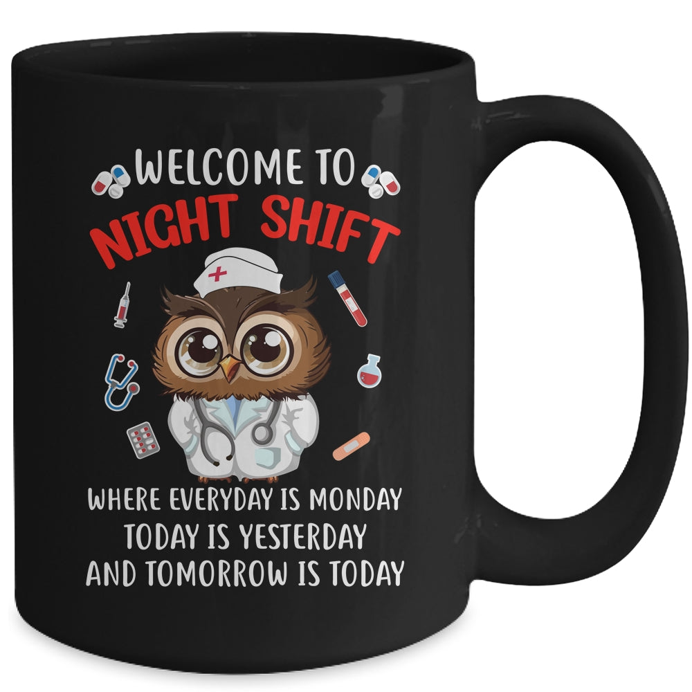 Owl Night Shift Funny Nurse Nursing RN LPN CNA For Men Women Mug | siriusteestore