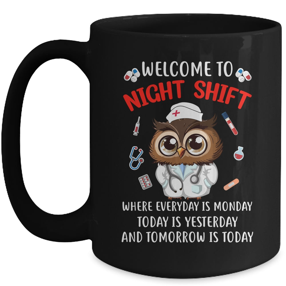 Owl Night Shift Funny Nurse Nursing RN LPN CNA For Men Women Mug | siriusteestore