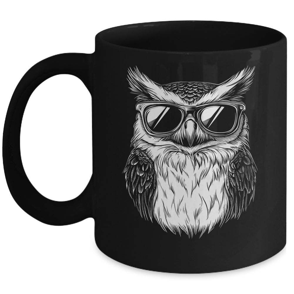 Owl Sunglasses Graphic Funny Owl Lover Men Women Kids Mug | siriusteestore