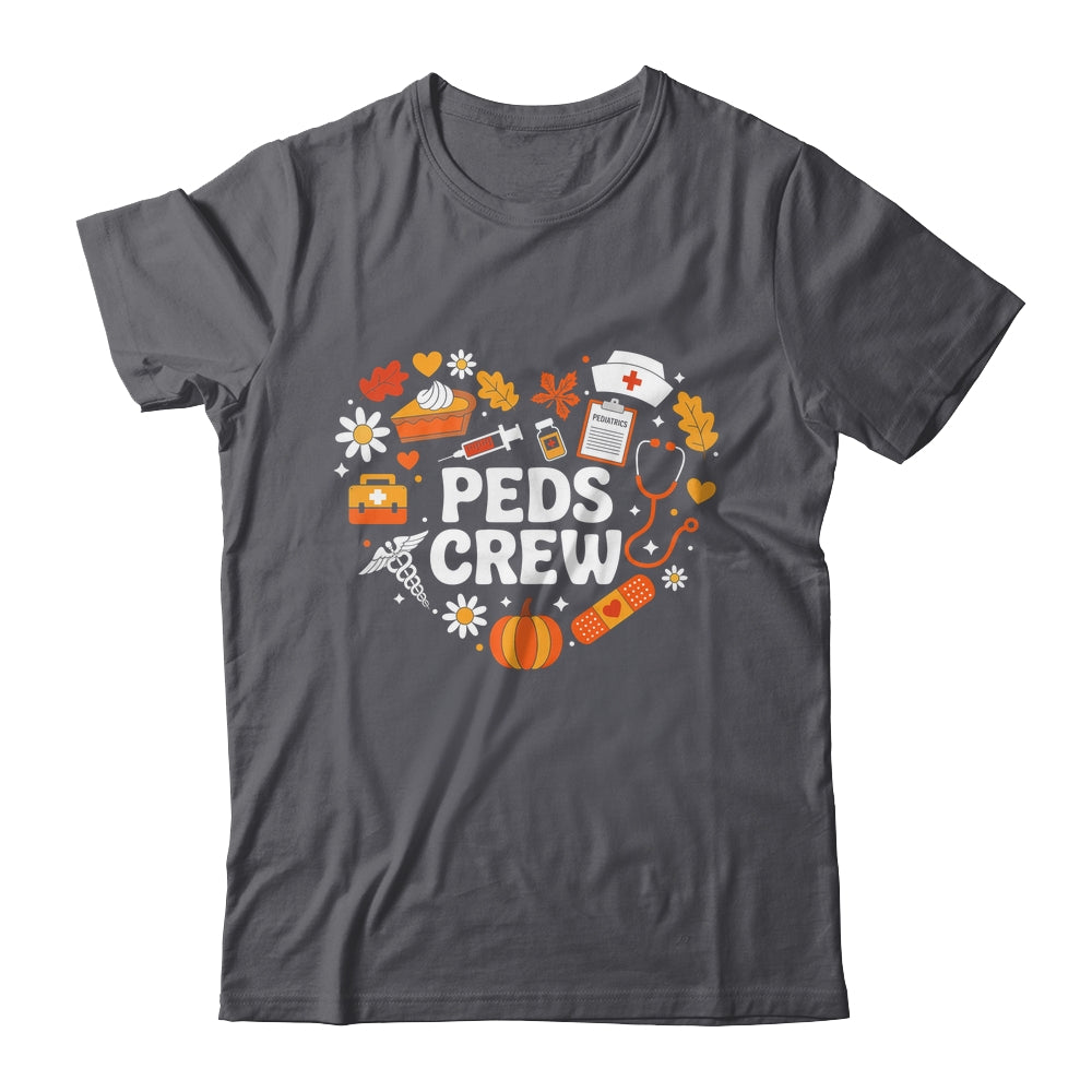 PEDS Crew Nurse Fall Heart Pediatric Pumpkin Thanksgiving Shirt & Sweatshirt | siriusteestore