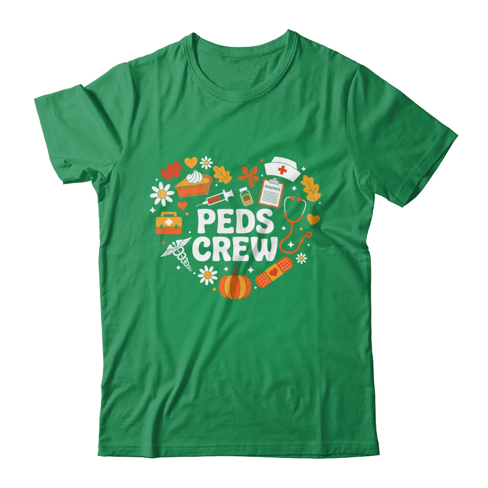 PEDS Crew Nurse Fall Heart Pediatric Pumpkin Thanksgiving Shirt & Sweatshirt | siriusteestore