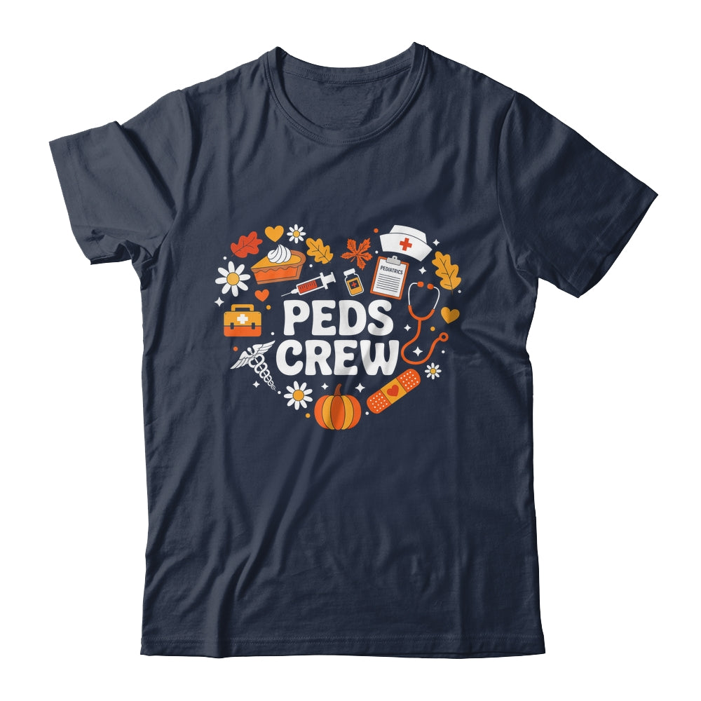 PEDS Crew Nurse Fall Heart Pediatric Pumpkin Thanksgiving Shirt & Sweatshirt | siriusteestore