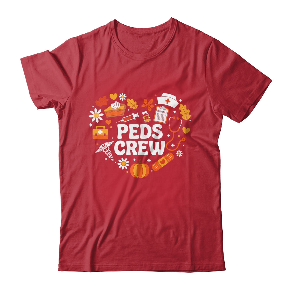 PEDS Crew Nurse Fall Heart Pediatric Pumpkin Thanksgiving Shirt & Sweatshirt | siriusteestore