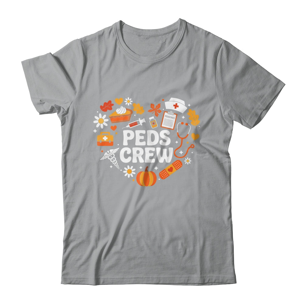 PEDS Crew Nurse Fall Heart Pediatric Pumpkin Thanksgiving Shirt & Sweatshirt | siriusteestore