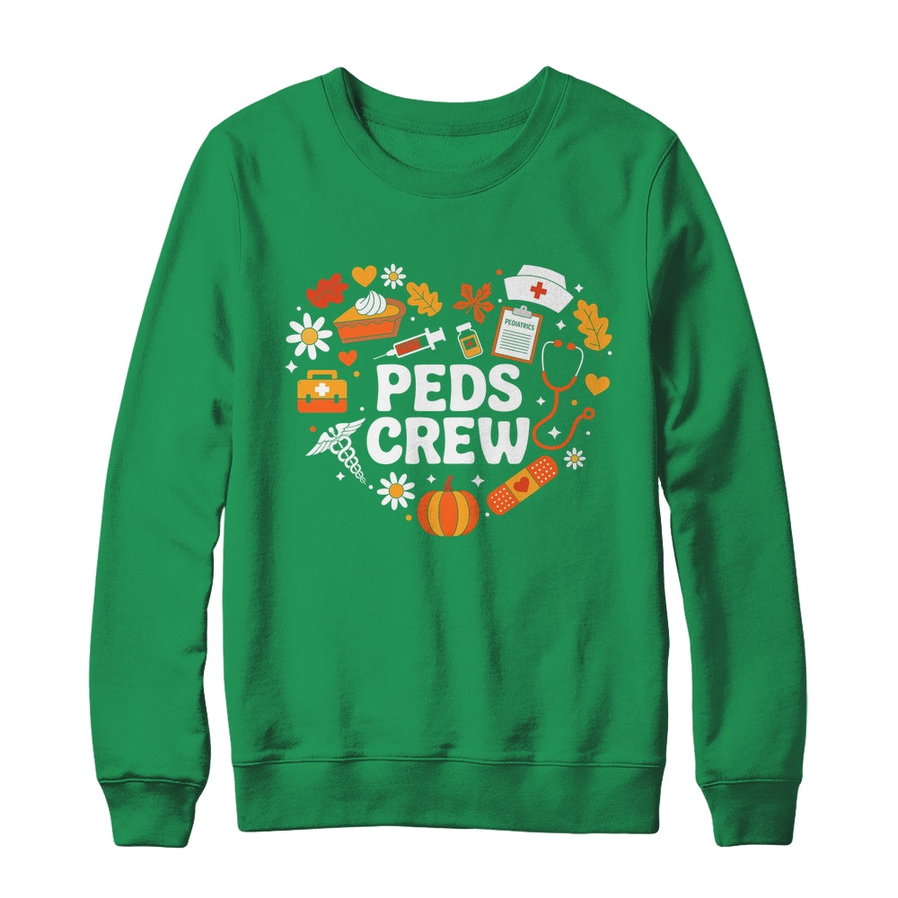PEDS Crew Nurse Fall Heart Pediatric Pumpkin Thanksgiving Shirt & Sweatshirt | siriusteestore