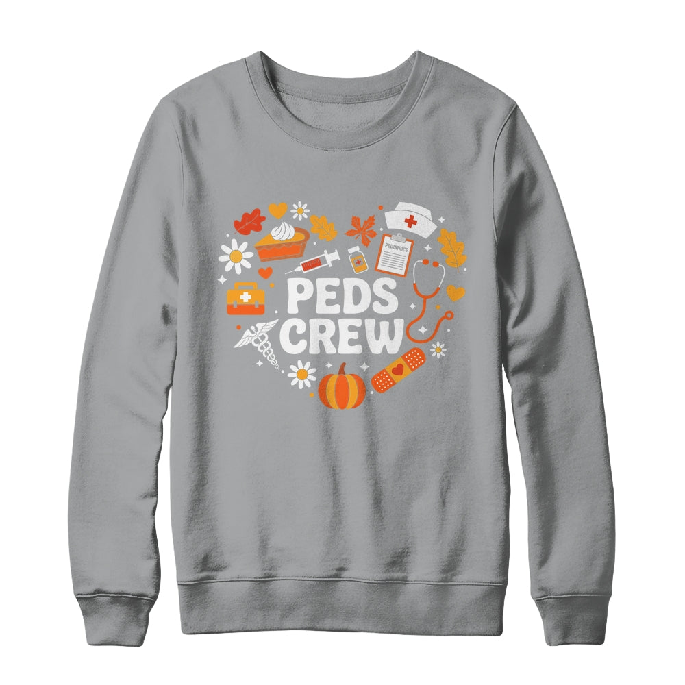 PEDS Crew Nurse Fall Heart Pediatric Pumpkin Thanksgiving Shirt & Sweatshirt | siriusteestore