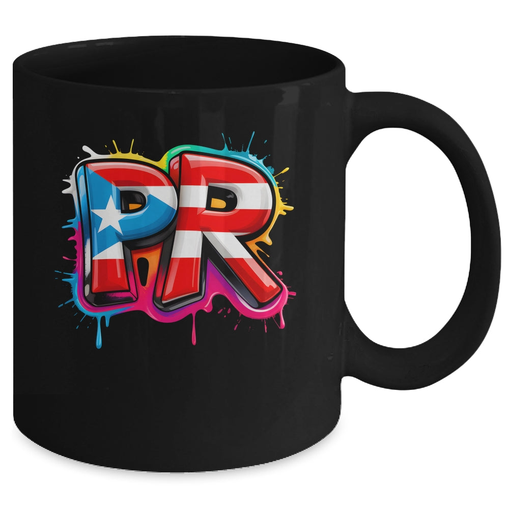 PR Graffiti Puerto Rico Flag Paint Street Art Men Women Mug | siriusteestore