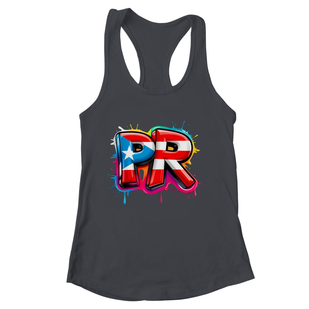 PR Graffiti Puerto Rico Flag Paint Street Art Men Women Shirt & Tank Top | siriusteestore