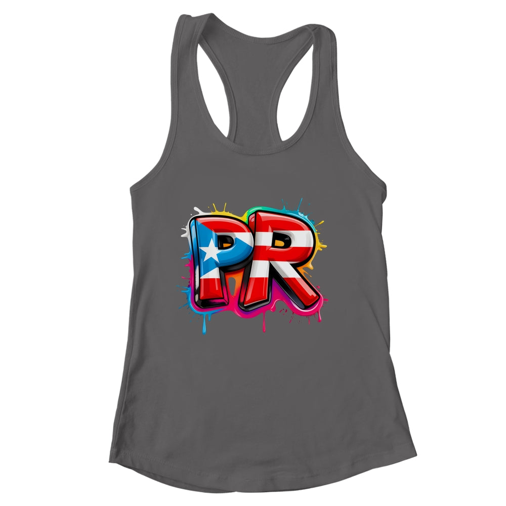 PR Graffiti Puerto Rico Flag Paint Street Art Men Women Shirt & Tank Top | siriusteestore