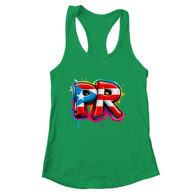 PR Graffiti Puerto Rico Flag Paint Street Art Men Women Shirt & Tank Top | siriusteestore