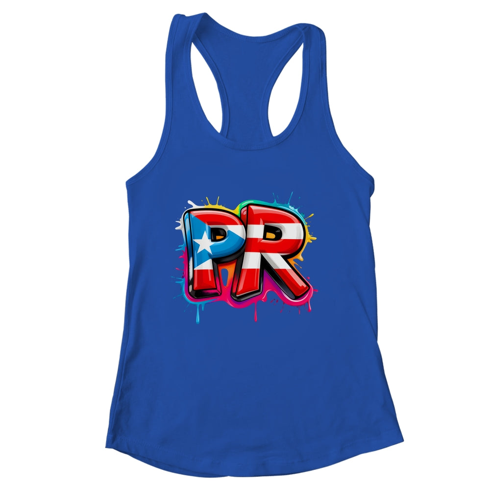 PR Graffiti Puerto Rico Flag Paint Street Art Men Women Shirt & Tank Top | siriusteestore