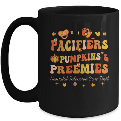 Pacifiers Pumpkins And Preemies Fall NICU Nurse Thanksgiving Mug | siriusteestore