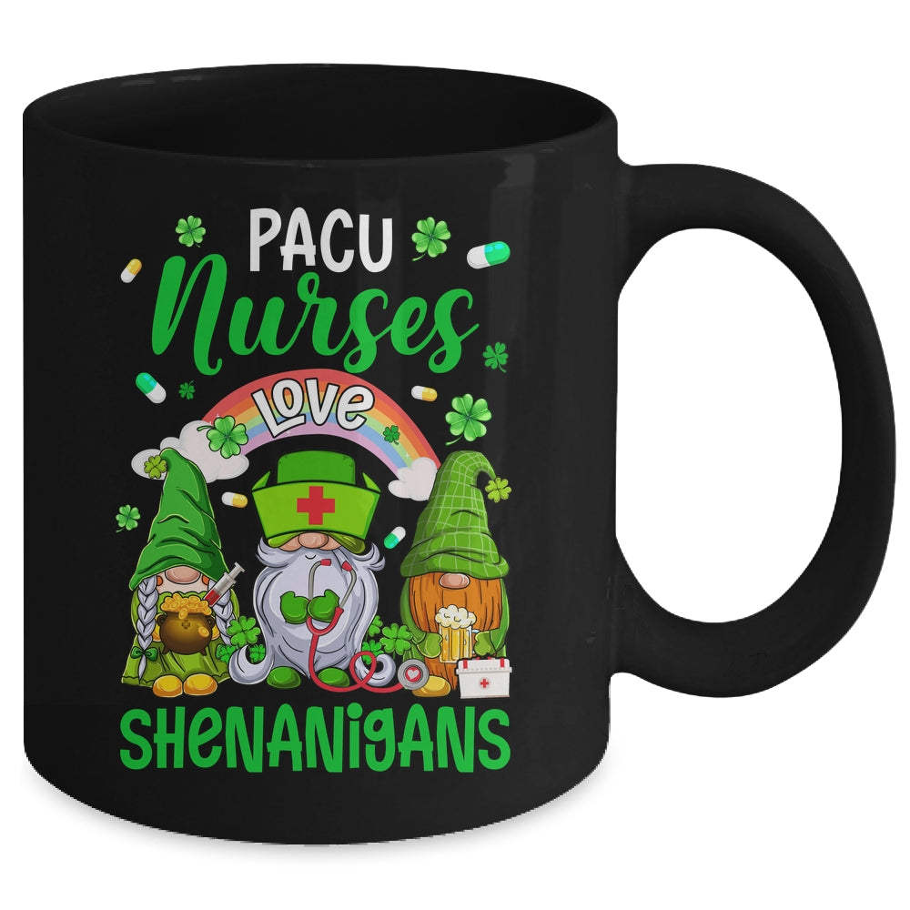 Pacu Nurse LOVE Shenanigans St Patricks Day Gnomes Shamrock Mug | siriusteestore
