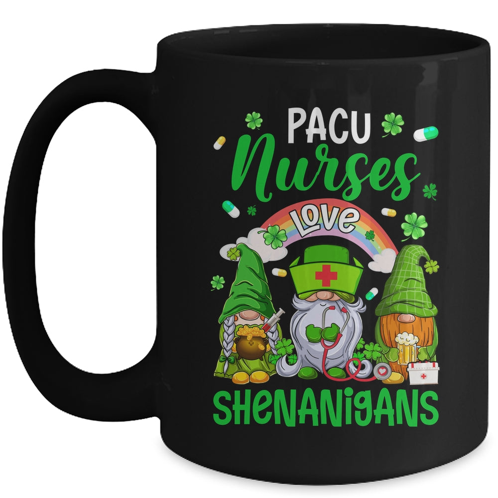 Pacu Nurse LOVE Shenanigans St Patricks Day Gnomes Shamrock Mug | siriusteestore