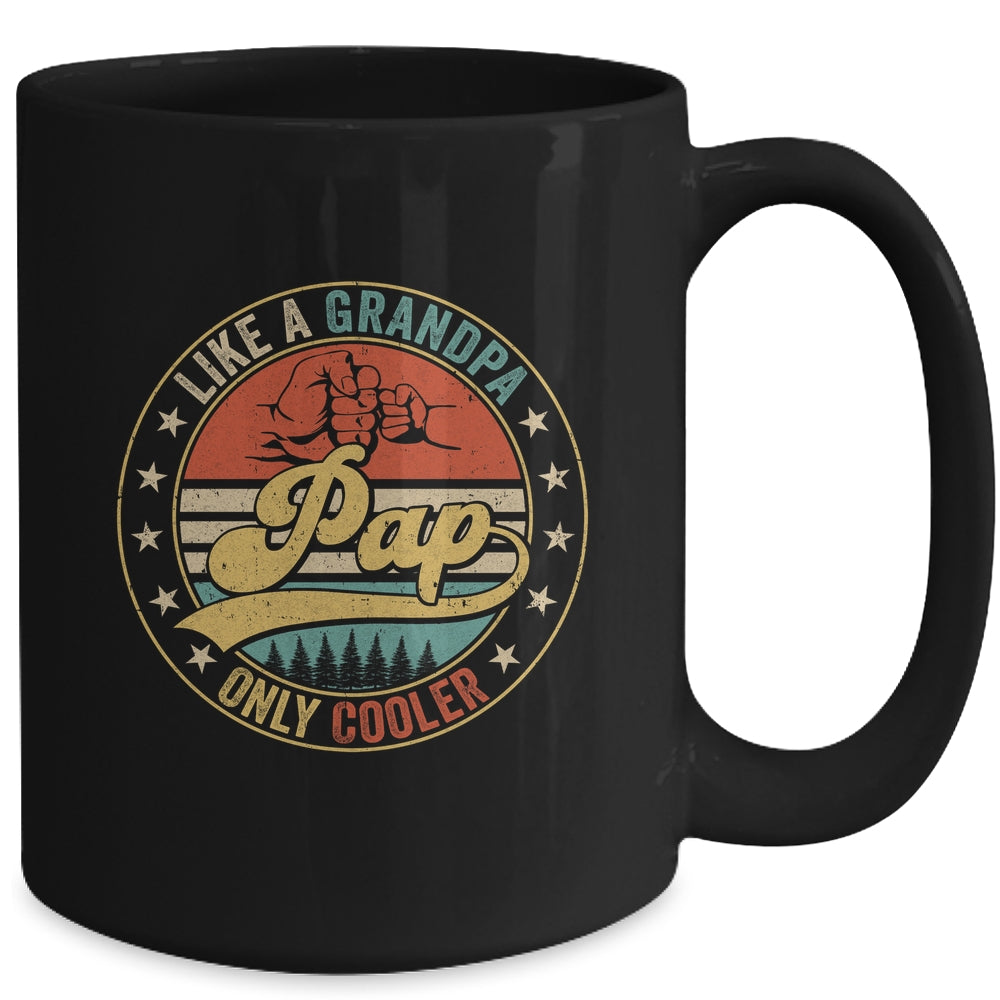 Pap Like A Grandpa Only Cooler Retro Funny Dad Fathers Day Mug | siriusteestore