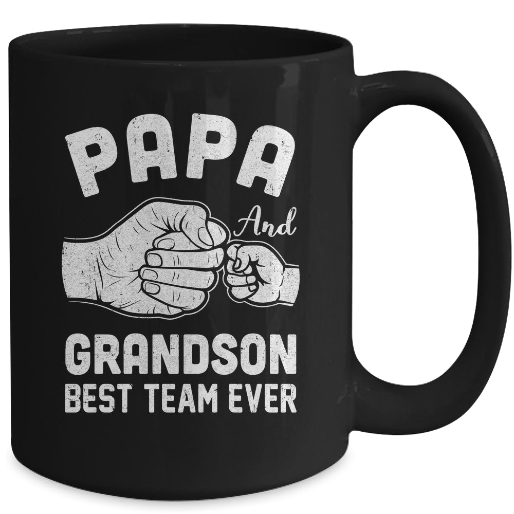 Papa And Grandson Best Team Ever Papa Matching Fathers Day Mug | siriusteestore
