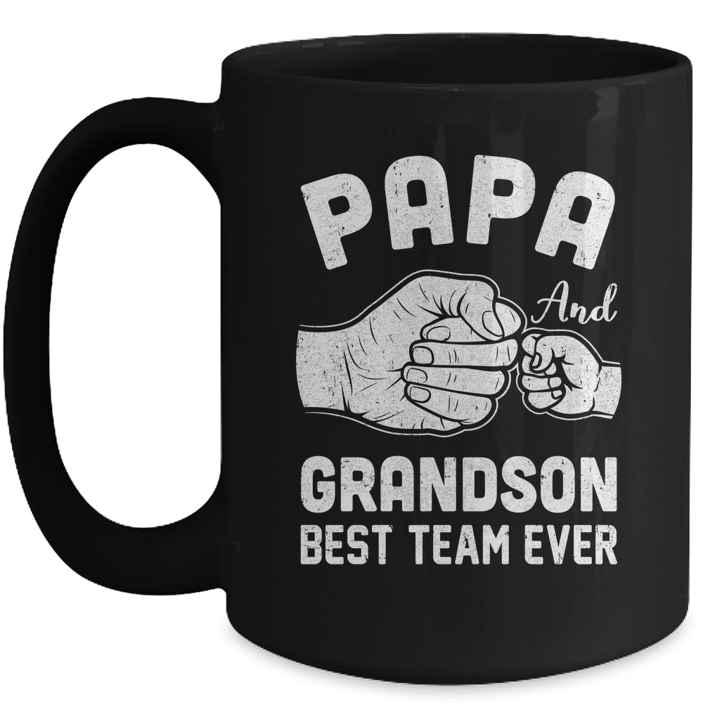 Papa And Grandson Best Team Ever Papa Matching Fathers Day Mug | siriusteestore