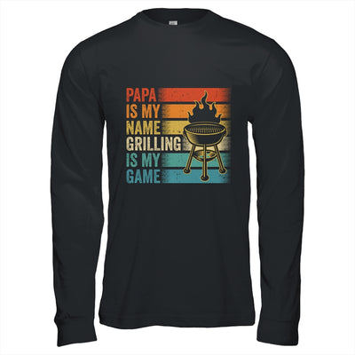 Papa Is My Name Grilling Is My Game BBQ Fathers Day Vintage Shirt & Hoodie | siriusteestore