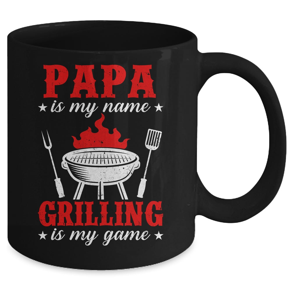 Papa Is My Name Grilling Is My Game Funny Smoker Dad Papa Mug | siriusteestore