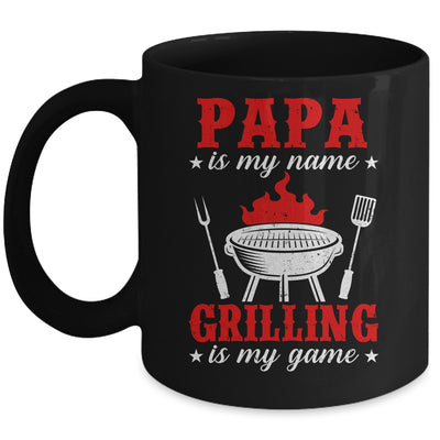 Papa Is My Name Grilling Is My Game Funny Smoker Dad Papa Mug | siriusteestore