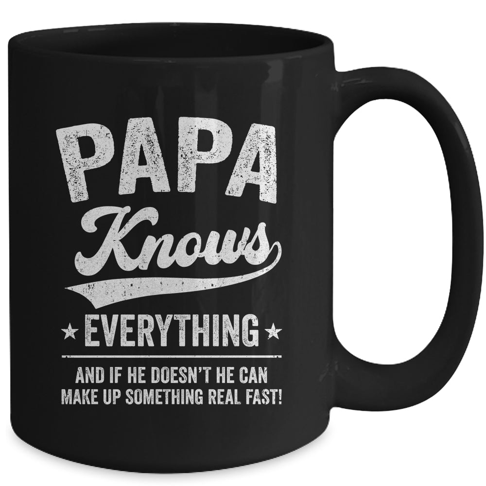 Papa Knows Everything Fathers Day Birthday Christmas Mug | siriusteestore